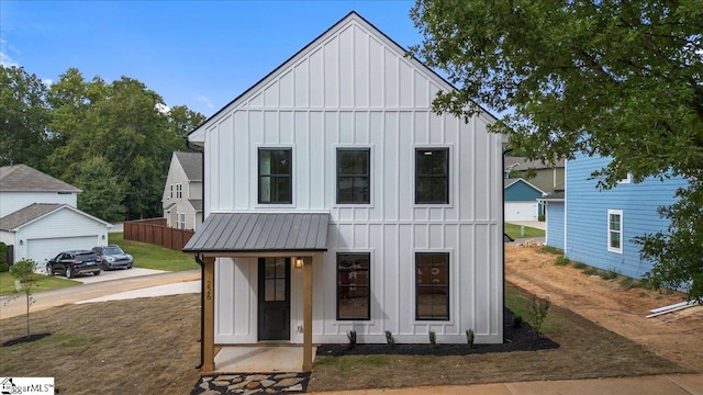 view of modern inspired farmhouse