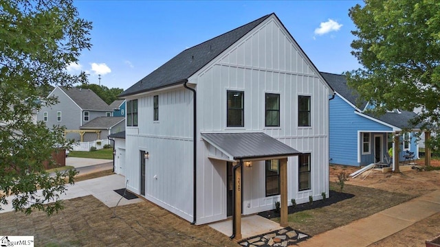 exterior space featuring a garage