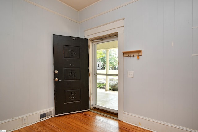 entryway featuring hardwood / wood-style flooring