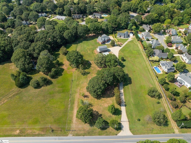 bird's eye view with a rural view