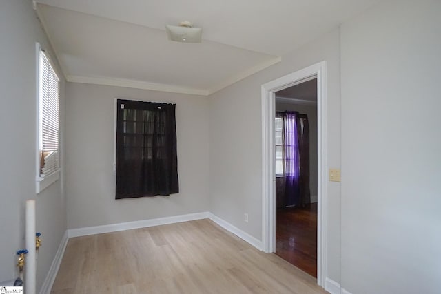 spare room featuring light hardwood / wood-style floors and a wealth of natural light