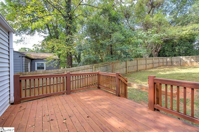 deck with a lawn