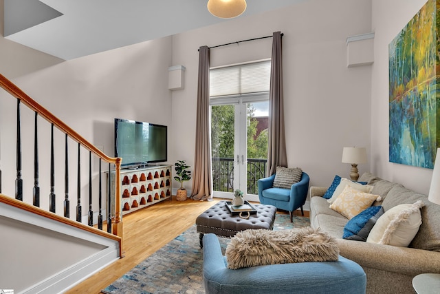 living room featuring hardwood / wood-style flooring