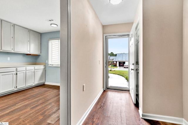 interior space featuring dark hardwood / wood-style floors