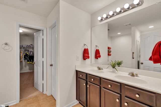 bathroom featuring vanity and tile patterned floors