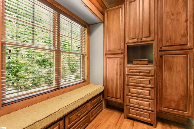 interior space with light hardwood / wood-style flooring