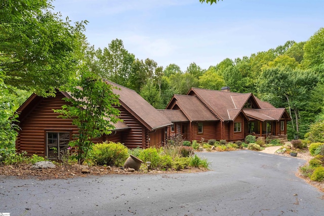 view of log-style house