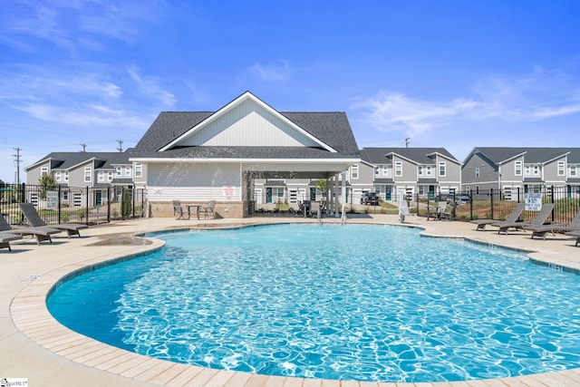 view of pool featuring a patio