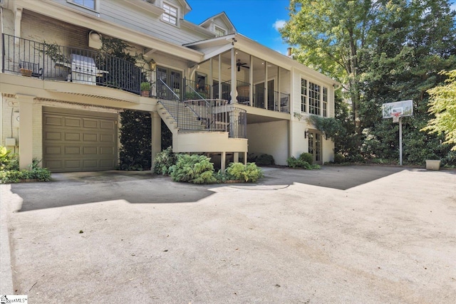 view of property with a garage