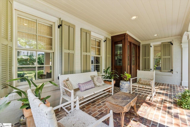 view of patio featuring covered porch