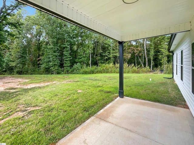 view of yard featuring a patio area