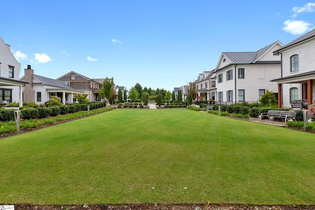 view of home's community with a yard