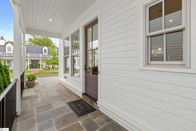 exterior space featuring covered porch