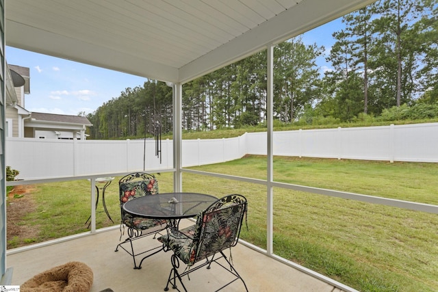 view of sunroom