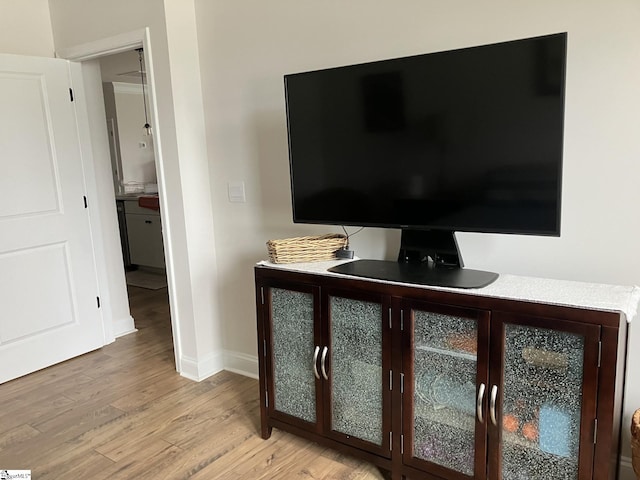 interior space with hardwood / wood-style floors