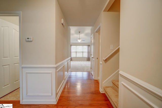 corridor featuring light wood-type flooring