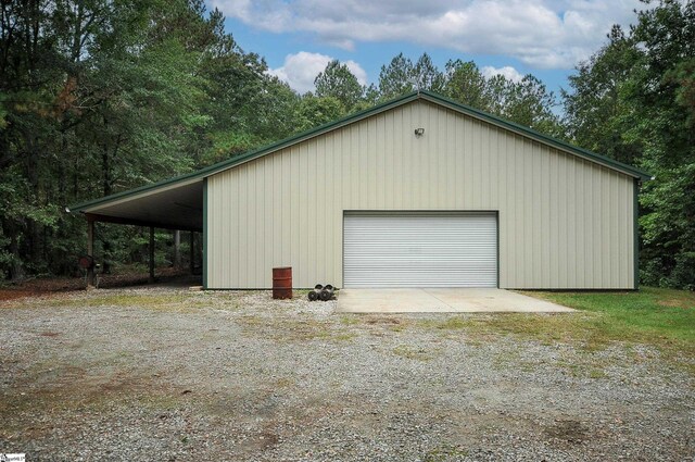 view of garage