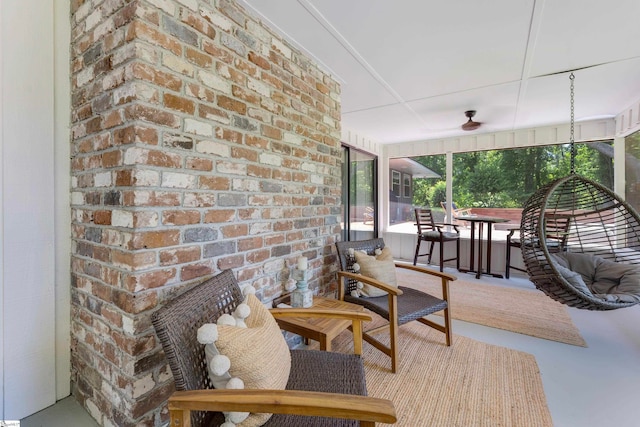 view of patio / terrace featuring ceiling fan