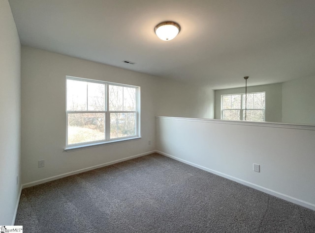 empty room with plenty of natural light and carpet