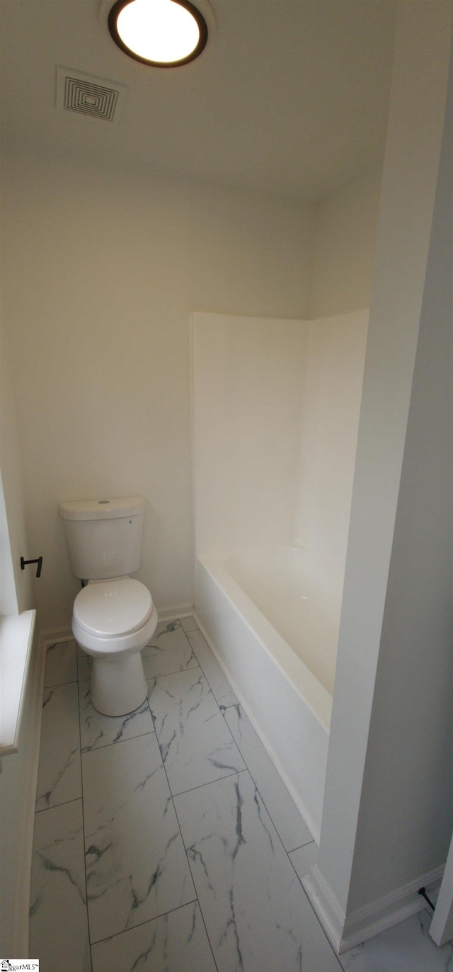 316 Windy Meadow Way, Simpsonville, SC 29680 - full bath with toilet, marble finish floor, baseboards, and visible vents