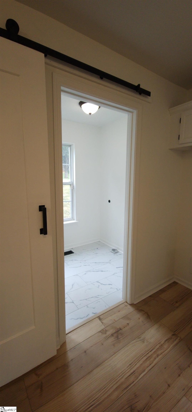 316 Windy Meadow Way, Simpsonville, SC 29680 - corridor with wood finished floors and baseboards