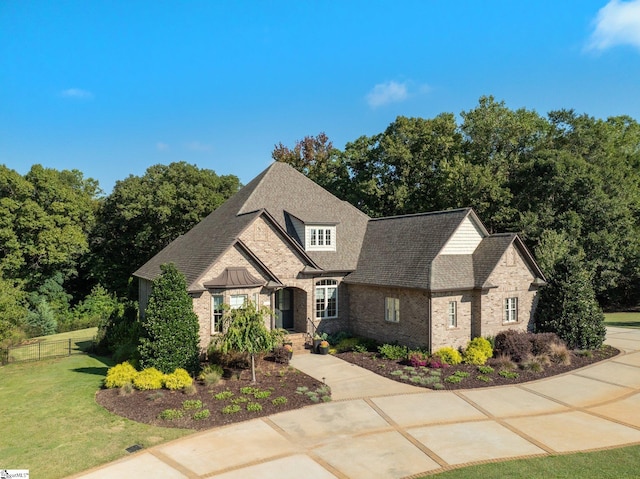 view of front facade featuring a front yard