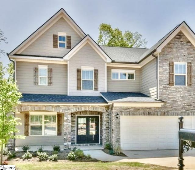 craftsman-style house with a garage