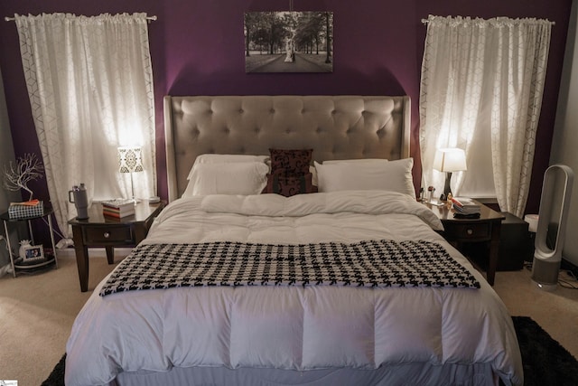 bedroom featuring carpet