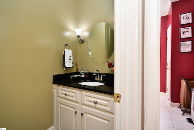 bathroom featuring vanity and tile patterned floors