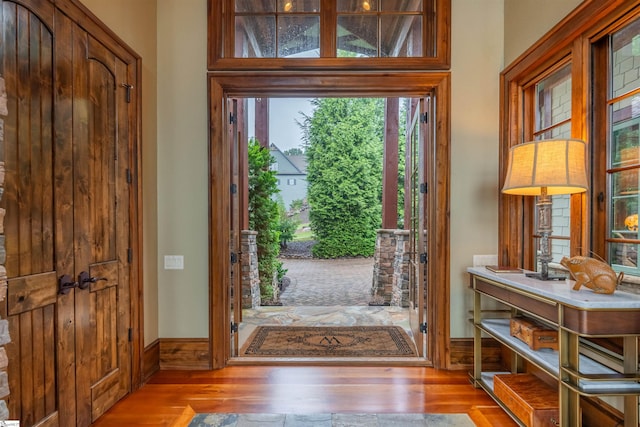 entrance foyer featuring light wood-type flooring