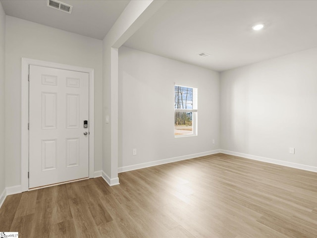 entrance foyer with light wood-type flooring