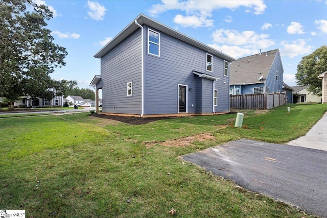 exterior space with a lawn