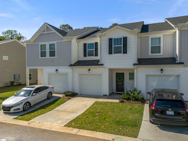 view of property featuring a garage