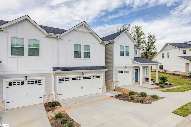 view of property featuring a garage