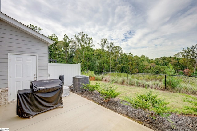 view of patio / terrace with central AC unit