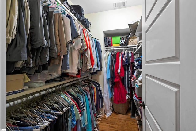 spacious closet featuring wood-type flooring