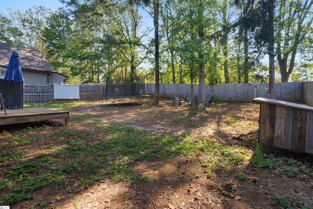 view of yard featuring a deck