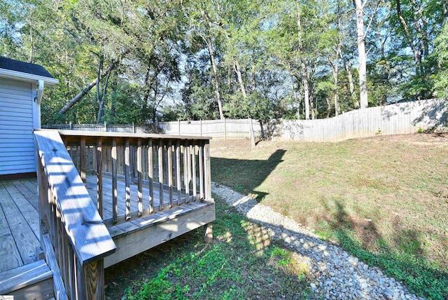 view of yard featuring a deck