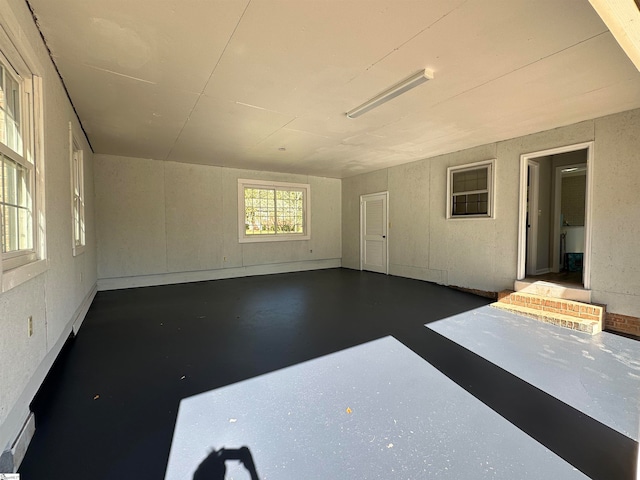 view of patio featuring a baseboard heating unit