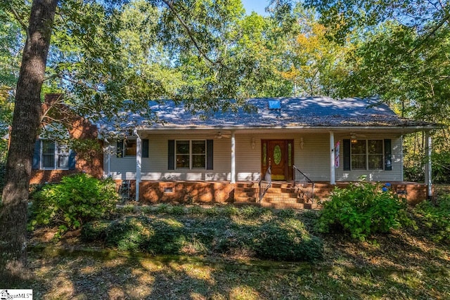 view of front of home with covered porch