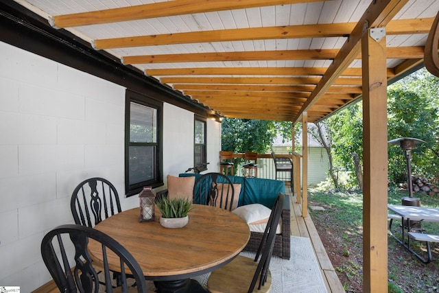 view of patio with a wooden deck