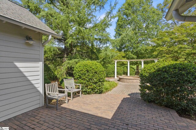 10490 New Cut Rd, Campobello, SC 29322 - view of patio / terrace featuring view of wooded area