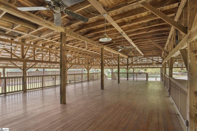 10490 New Cut Rd, Campobello, SC 29322 - misc room featuring hardwood / wood-style floors and ceiling fan