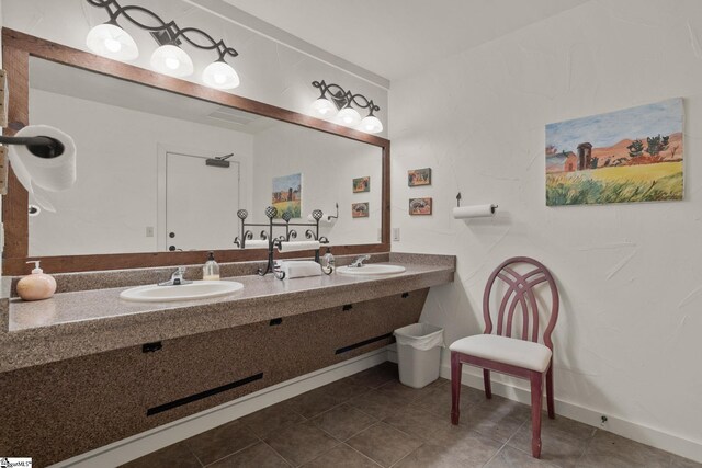 10490 New Cut Rd, Campobello, SC 29322 - full bathroom featuring double vanity and tile patterned flooring