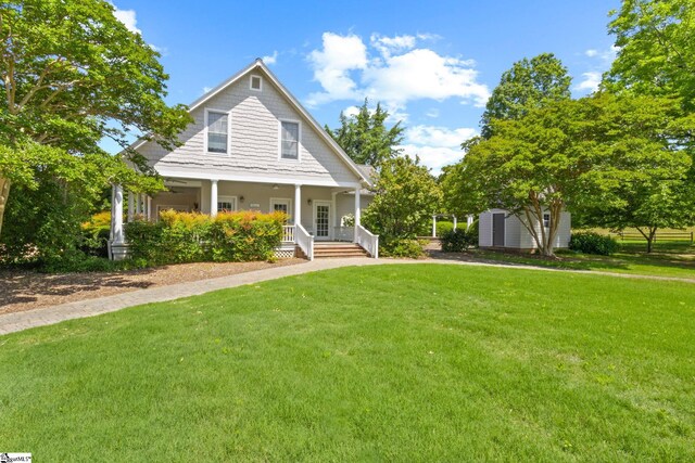 10490 New Cut Rd, Campobello, SC 29322 - view of front of property with a front lawn and covered porch