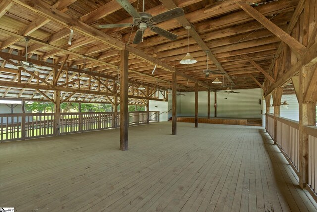 10490 New Cut Rd, Campobello, SC 29322 - misc room featuring ceiling fan and hardwood / wood-style flooring