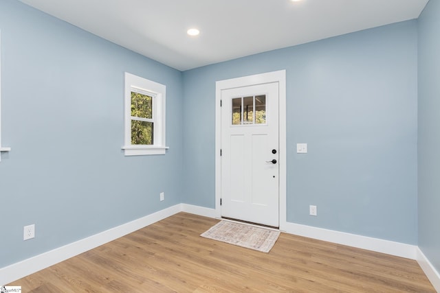 foyer entrance featuring light hardwood / wood-style floors