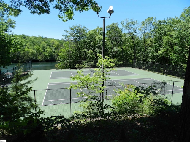 316 Hemlock Trl, Cleveland, SC 29635 - view of tennis court with a view of trees