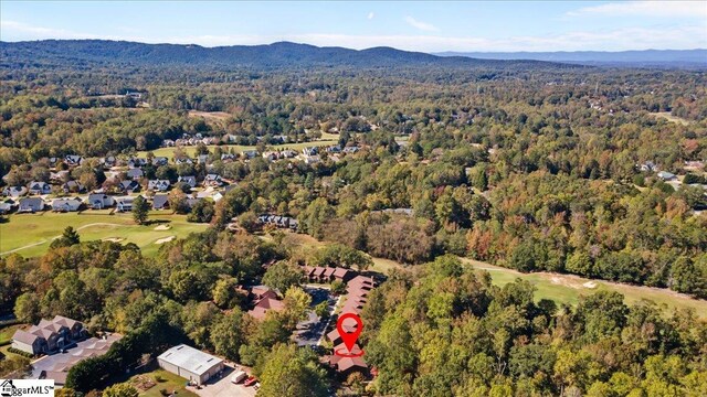 bird's eye view with a mountain view