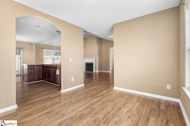 empty room with light wood-type flooring